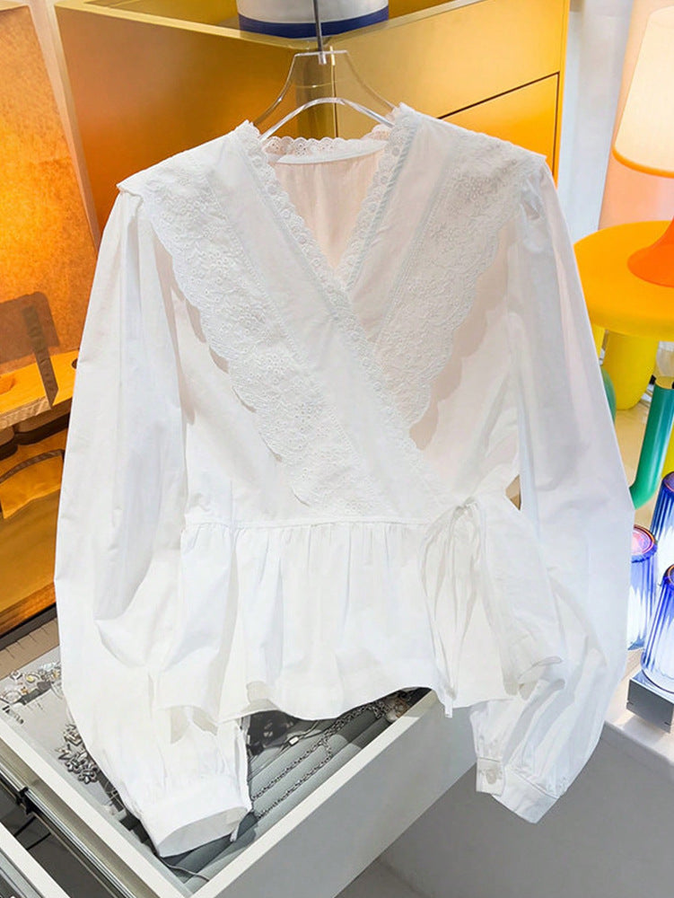 Damen Langarm-Shirt mit Spitze – Bild 3 | LuxeStyle