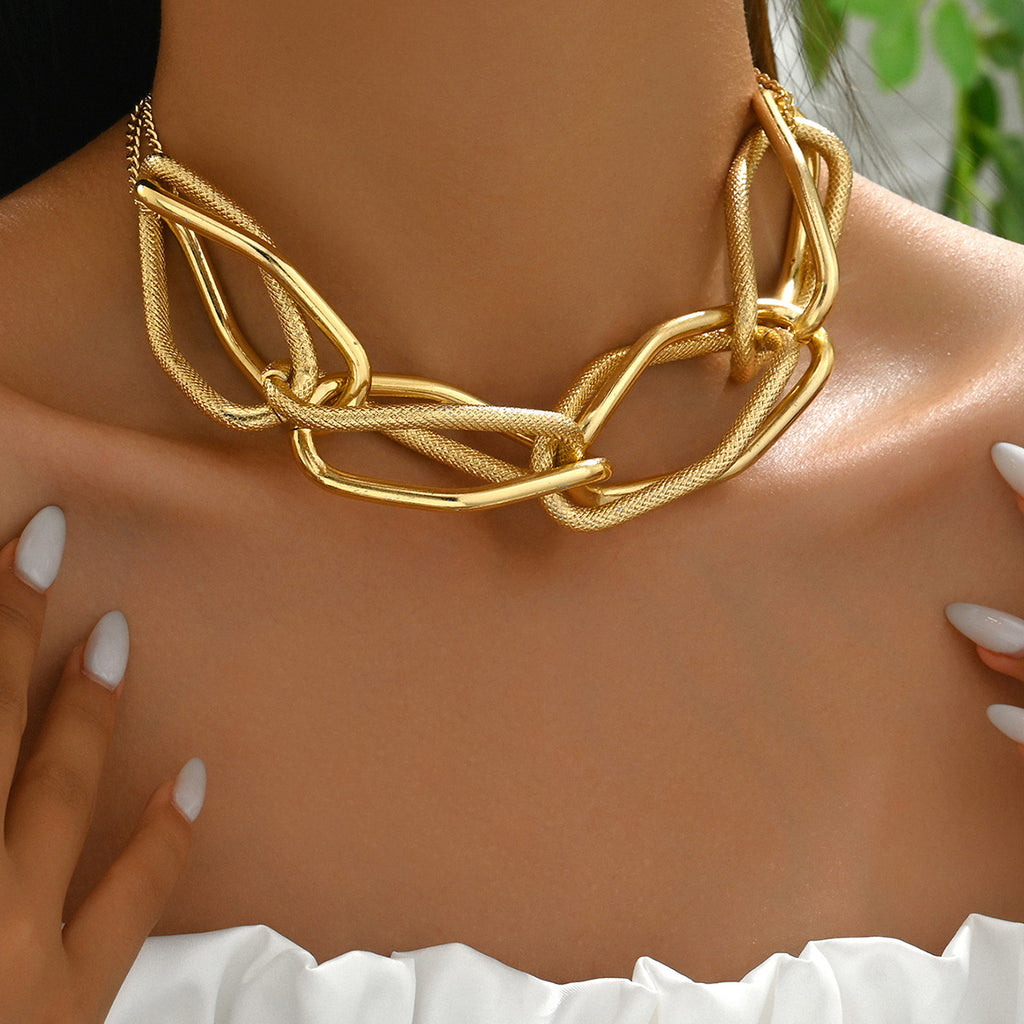 Modische Damen-Halskette mit Hip-Hop Metall-Design