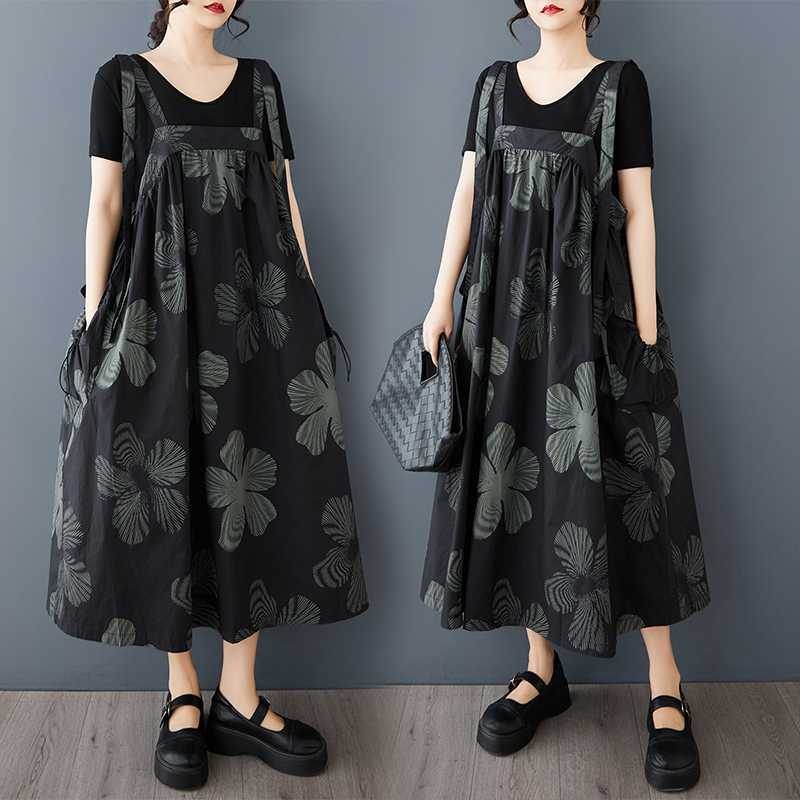 Blumen gemustertes Midi-Trägerkleid (Plus-Size) – Bild 1 | LuxeStyle