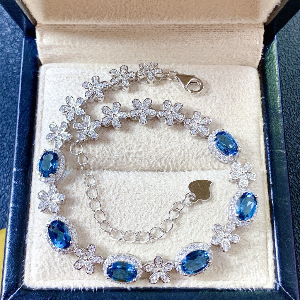 S925 Silberarmband mit natürlichem Topas – Bild 2 | LuxeStyle
