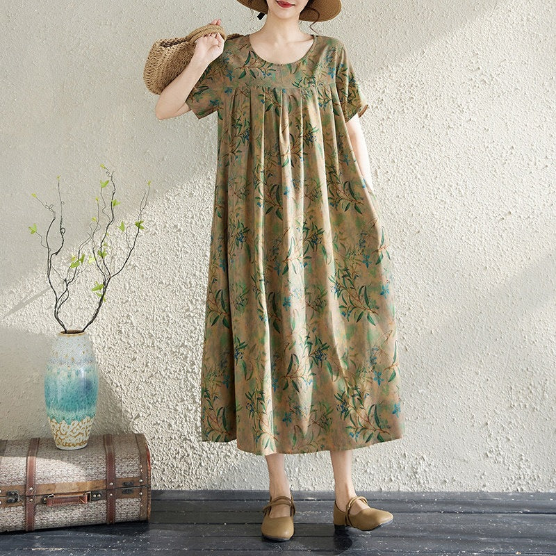 Elegantes Baumwollseidenkleid mit Taschen