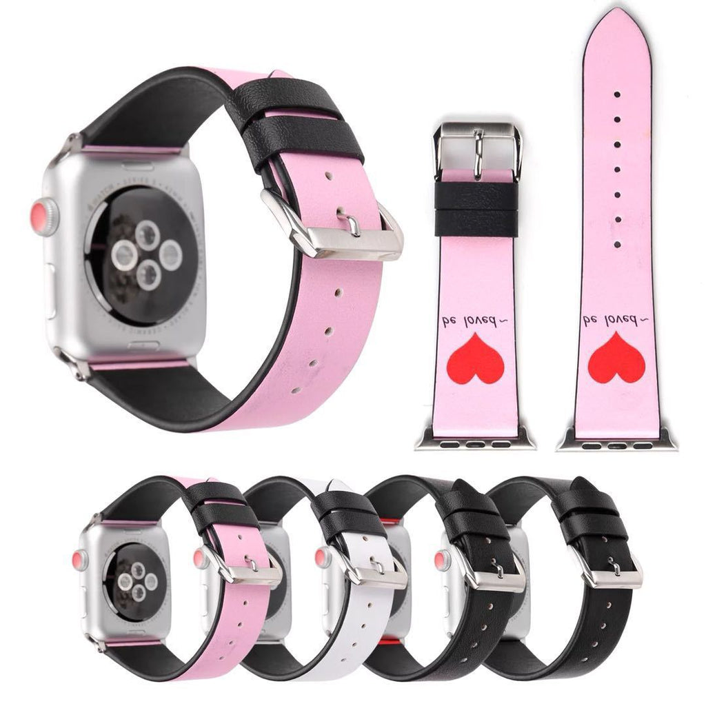 Lederarmband mit Herz-Design für Smartwatches