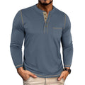 Langarm-T-Shirt mit Henley-Tasche – Bild 1 | LuxeStyle