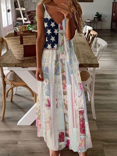 3D Digitaldruck Flaggen-Kleid für Damen