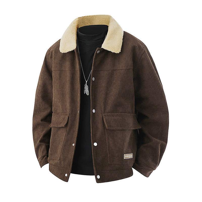 Herren Cord-Jacke mit Revers, gefüttert