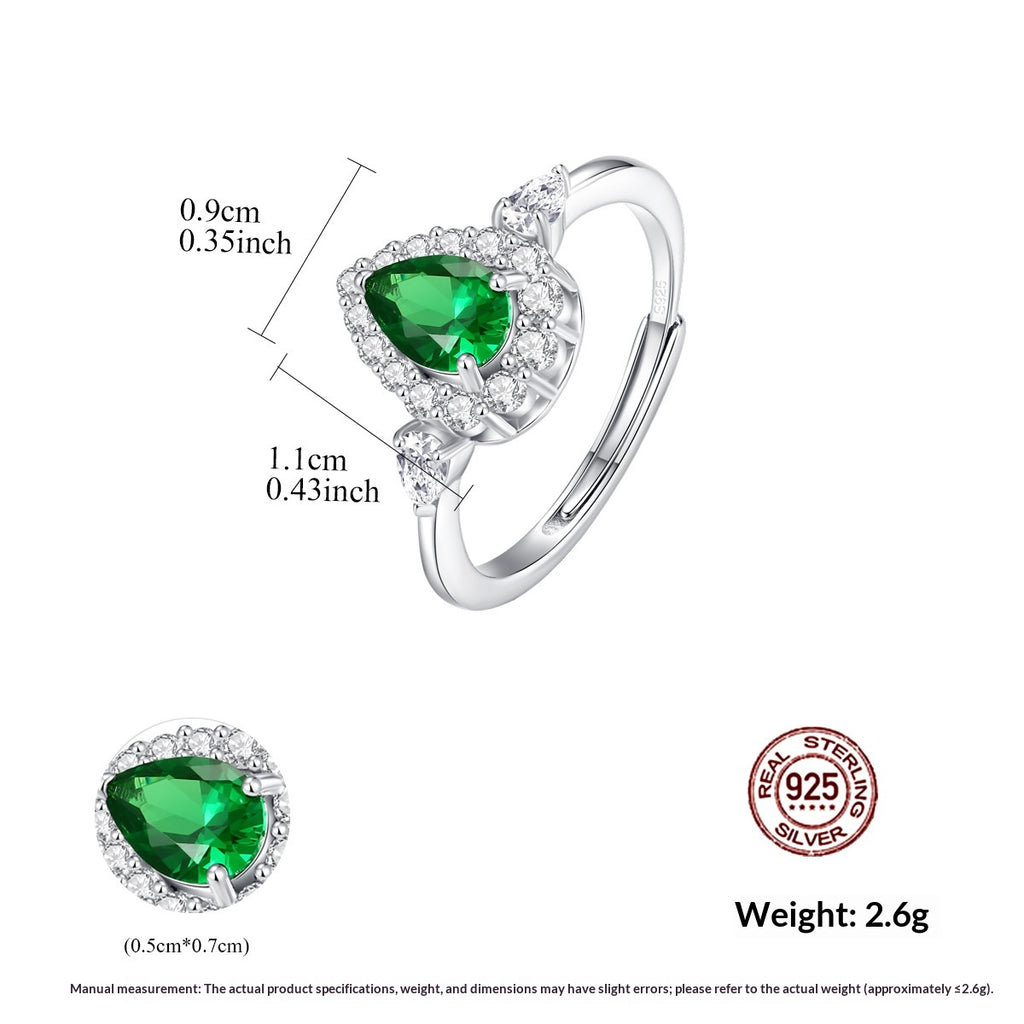 Verstellbarer Offener Ring mit Wassertropfen-Design