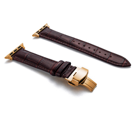 Lederarmband mit Faltschliesse und Doppelknopf