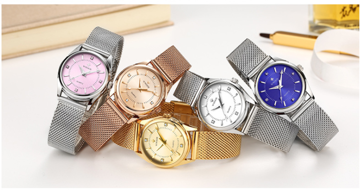 Quarzuhr mit Milanaise-Armband für Damen – Bild 2 | LuxeStyle