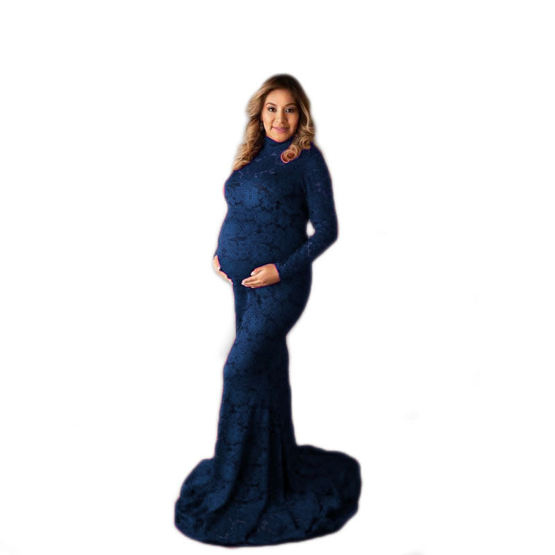 Damen Herbst/Winter Lace Trailing Kleid