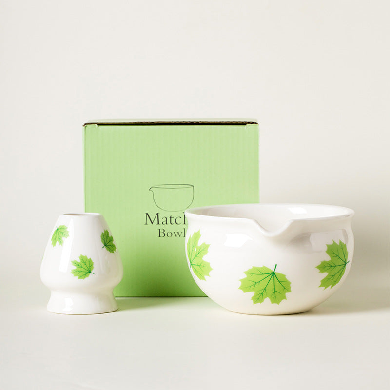 Matcha-Schale mit Blumenmuster