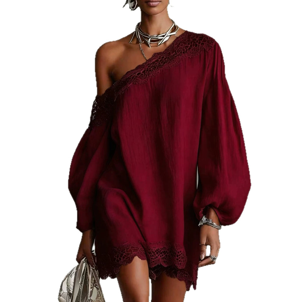 Off-Shoulder Longsleeve mit Spitze