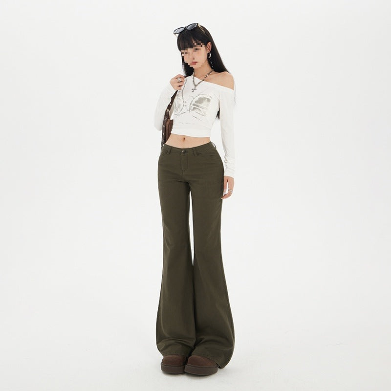 Figurformende Stretchy Jeans mit weitem Bein