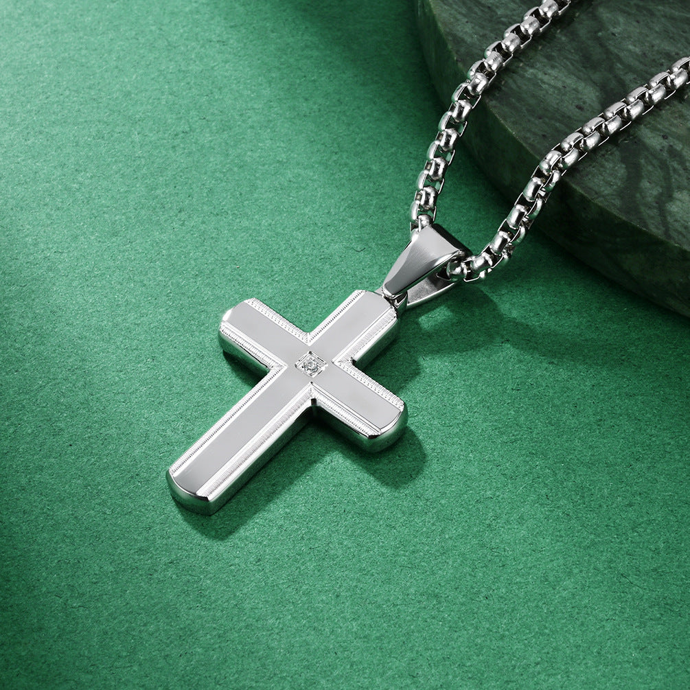 Halskette mit Kreuz-Anhänger aus Edelstahl | LuxeStyle