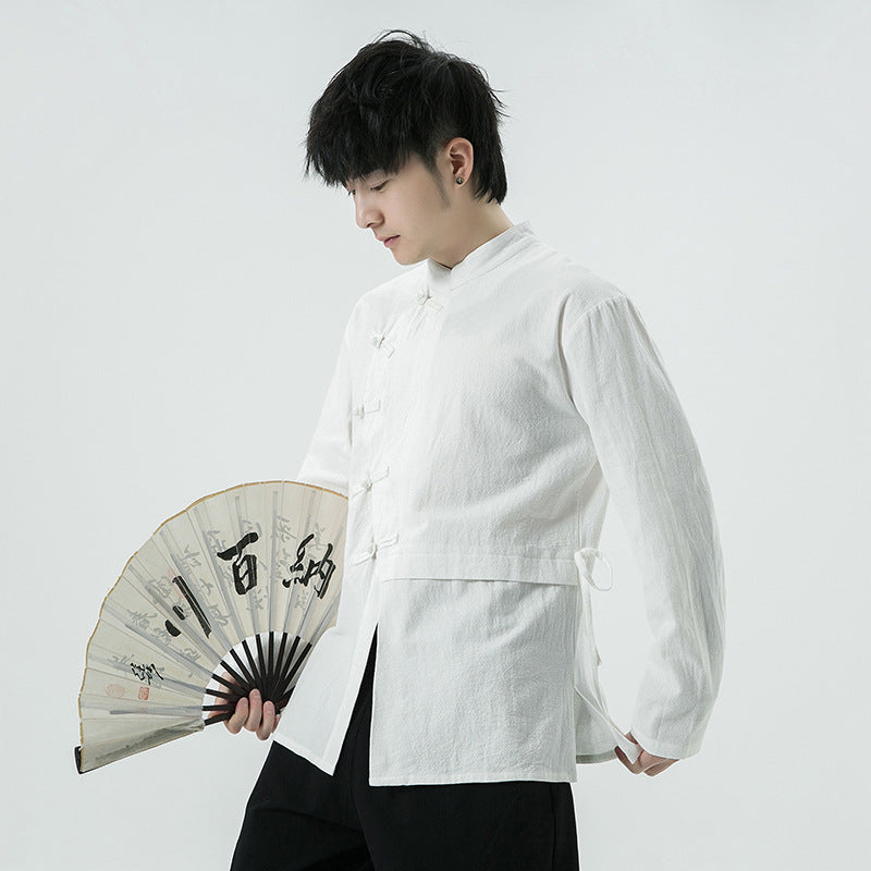 Baumwoll-Leinen Langarmshirt | LuxeStyle