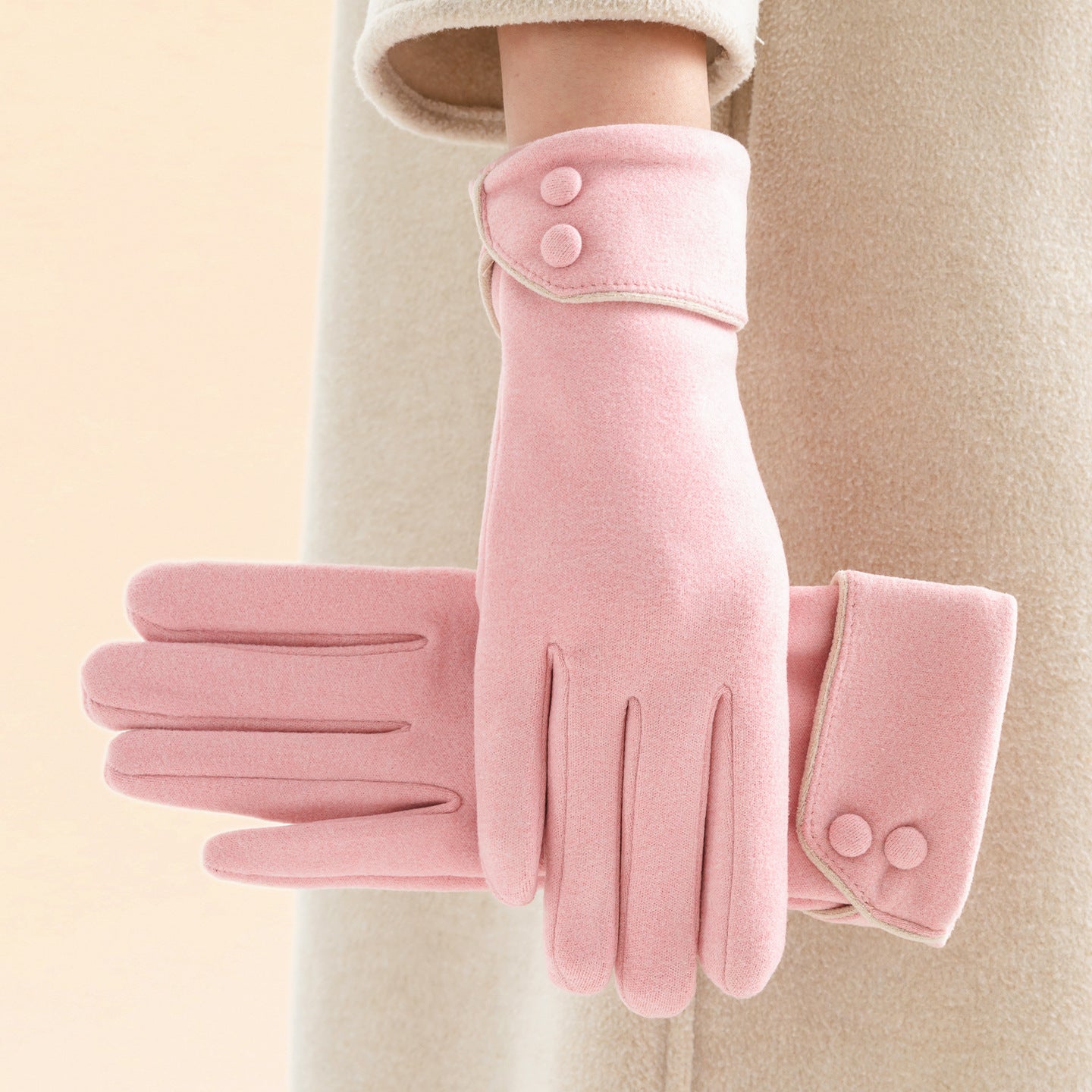 Warme Fleece-gefütterte Handschuhe mit Schleife