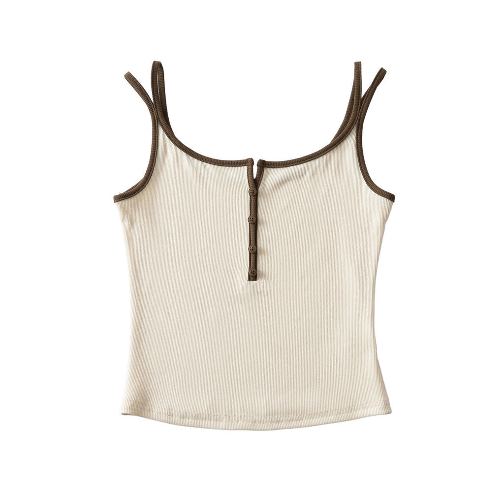 U-Boot-Neck Camisole mit Kontrastträgern