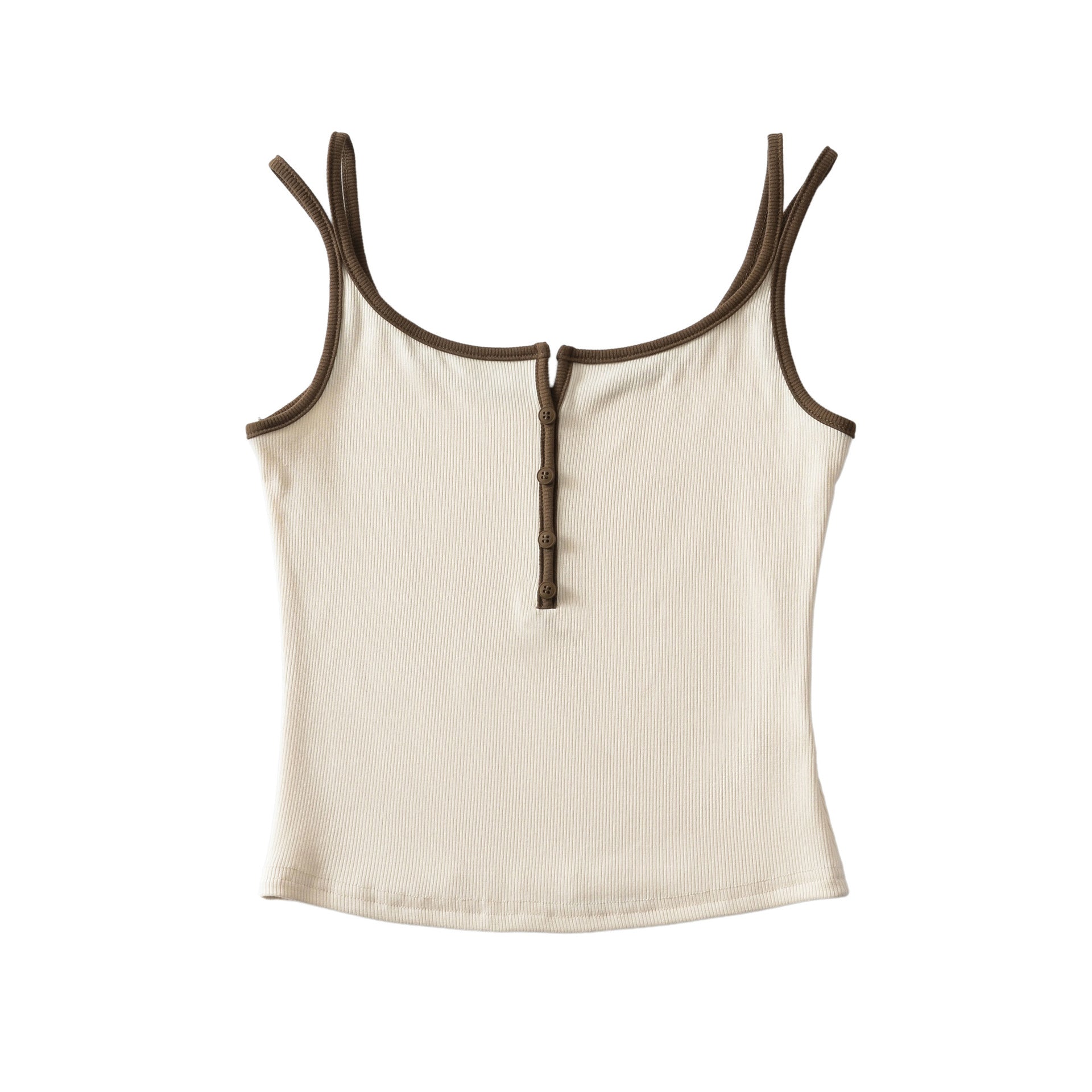 U-Boot-Neck Camisole mit Kontrastträgern