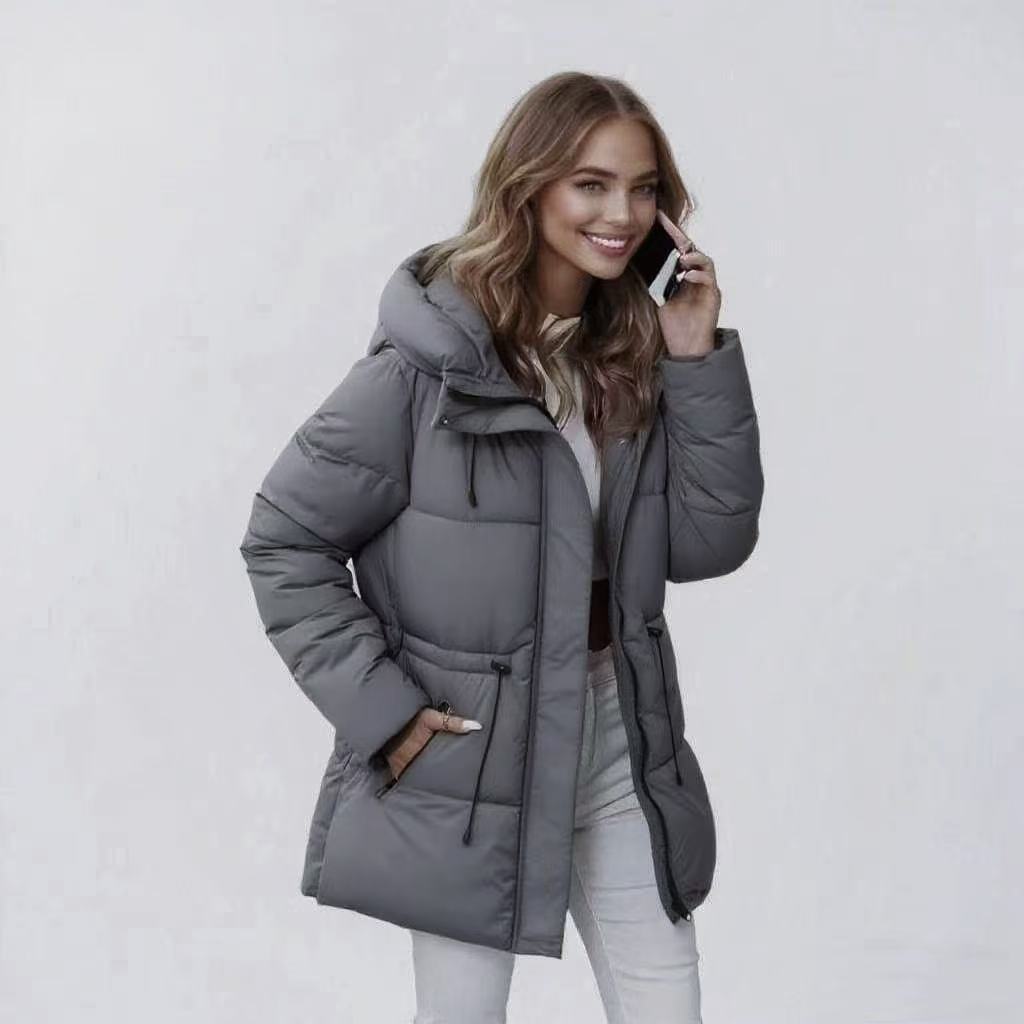Mittellange Daunenjacke mit Baumwollfutter – Bild 3 | LuxeStyle