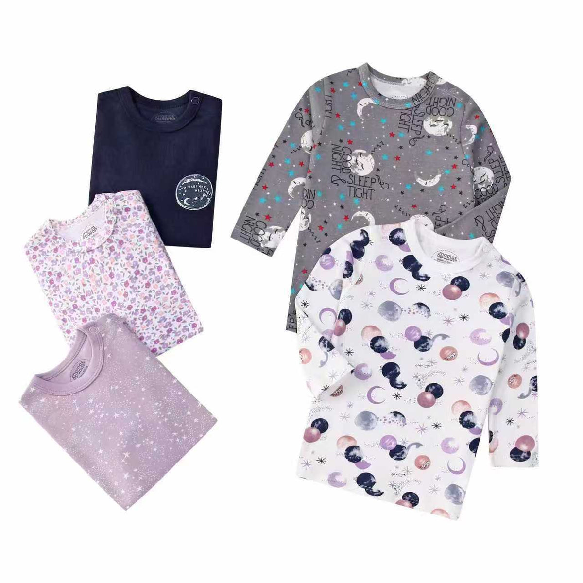 5er-Set Langarmshirts für Kinder – Bild 2 | LuxeStyle