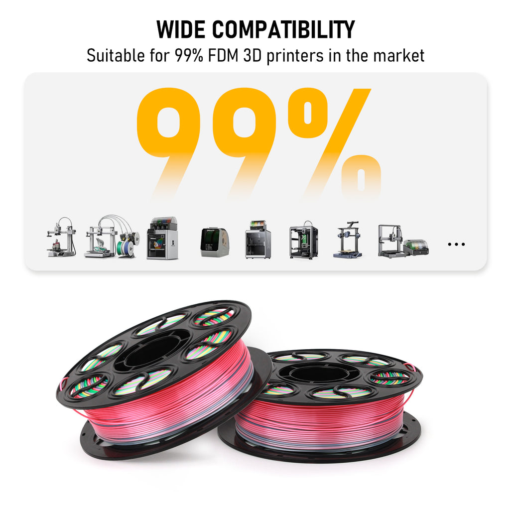 Seiden PLA Filament Regenbogen 1.75mm, 1kg