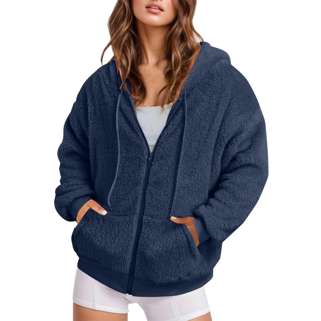 Langer Hoodie aus weichem Baumwoll-Samt – Ansicht 4