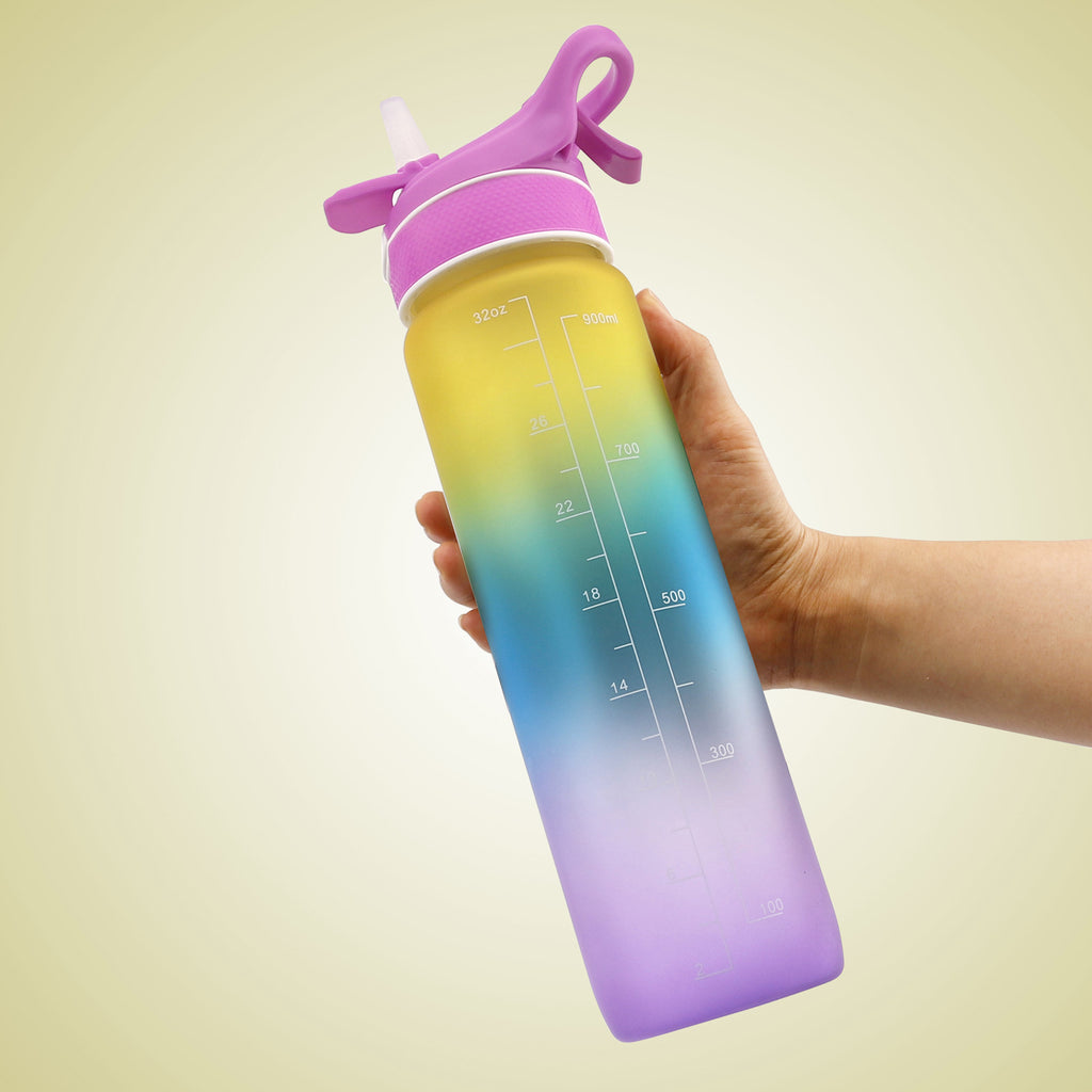 Sport-Trinkflasche mit Sprühfunktion & Zeitmarker