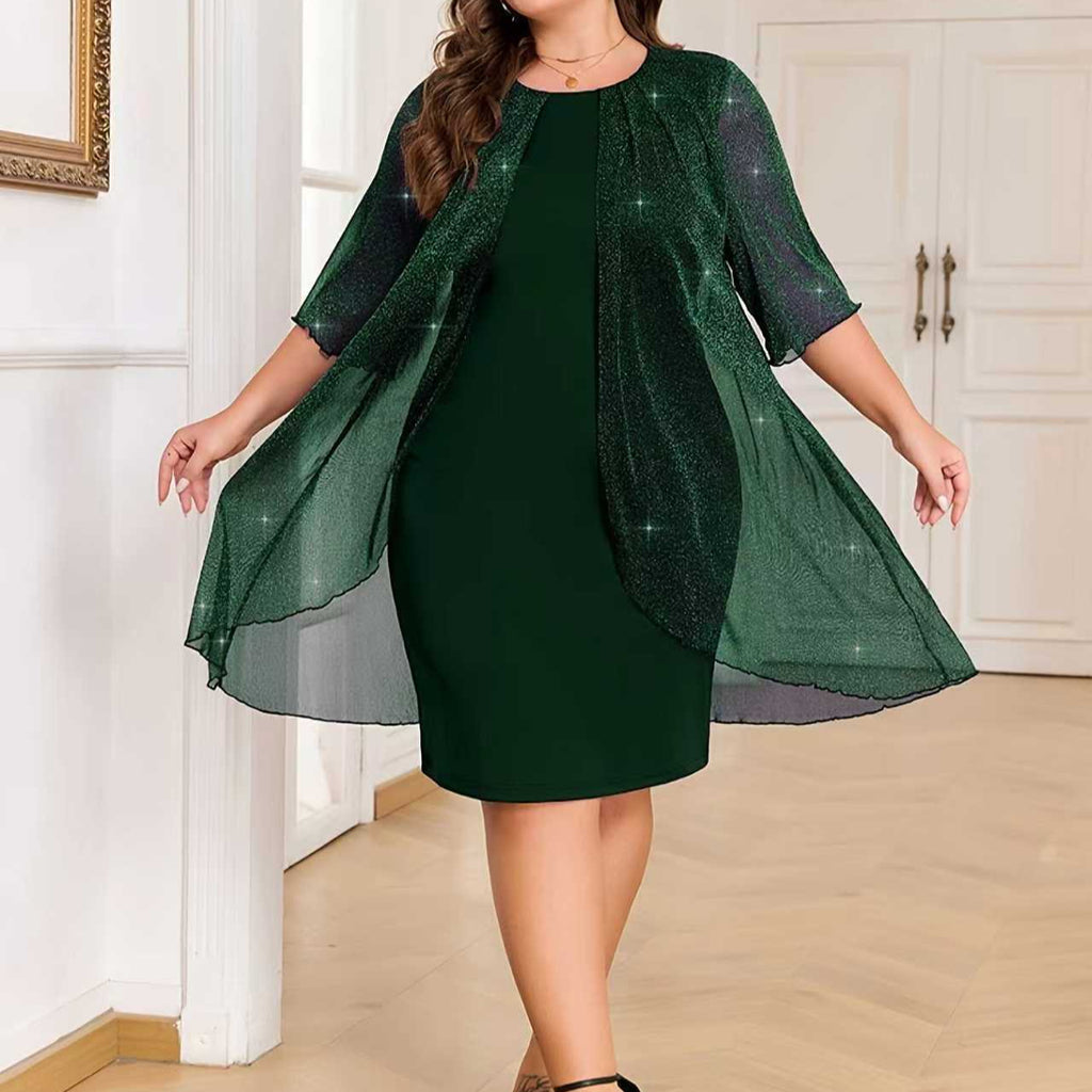 Mesh Freizeitkleid mit 3/4-Ärmeln – Bild 10 | LuxeStyle
