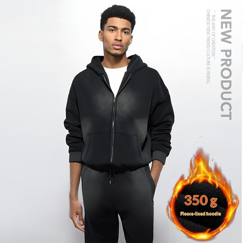 Fleece-linierte Gradienten-Hoodie
