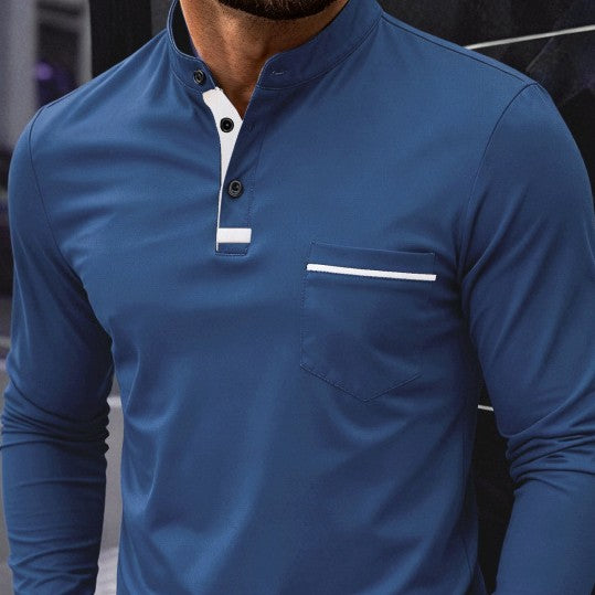 Slim Fit Poloshirt mit langen Ärmeln – Bild 4 | LuxeStyle
