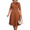 Elegantes A-Linien-Kleid mit Broschen-Gürtel