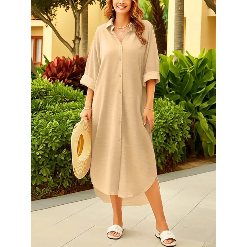 Midi-Bluse mit Reverskragen und Langarm – Bild 8 | LuxeStyle