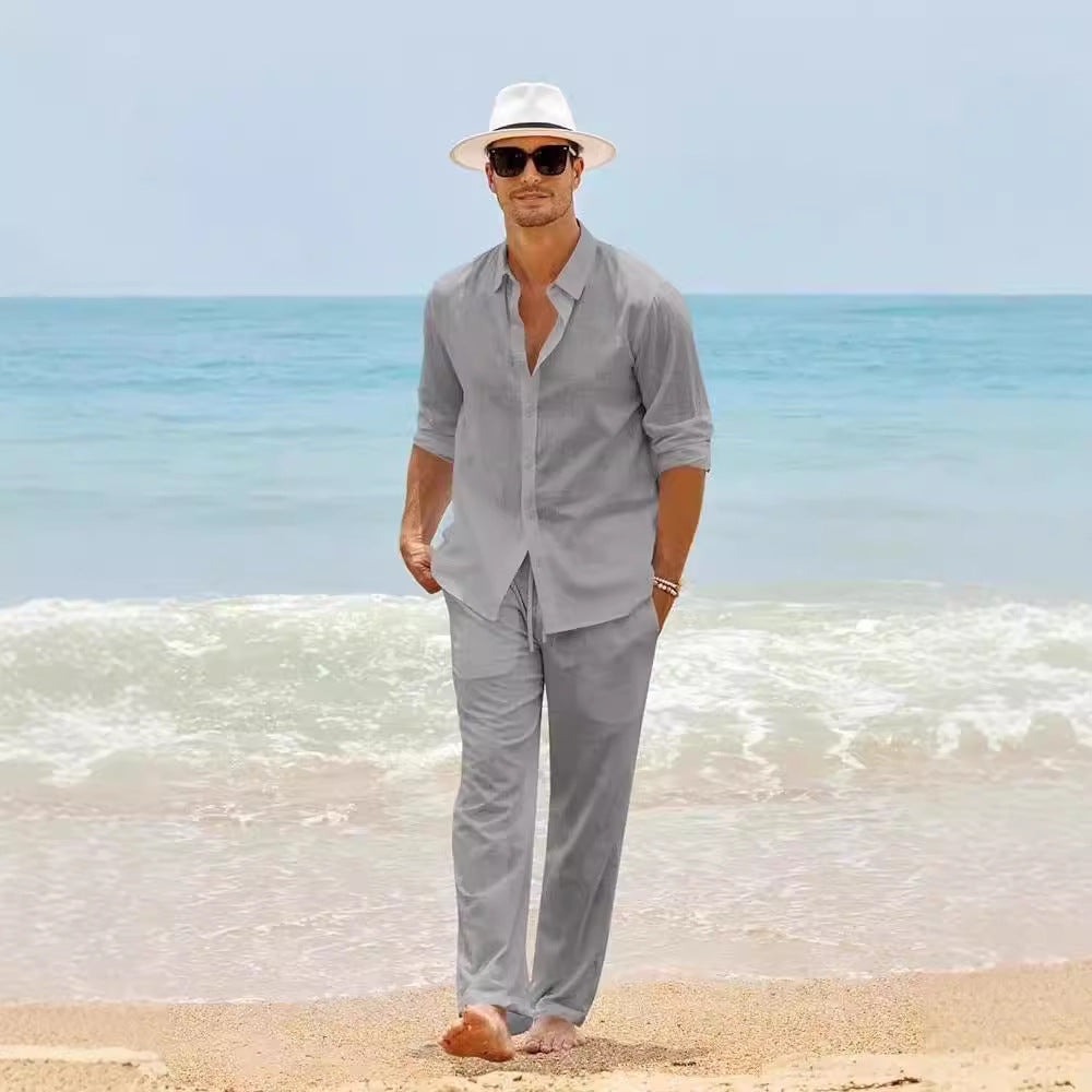 Herren Freizeit-Set Langarmshirt und Hose | LuxeStyle