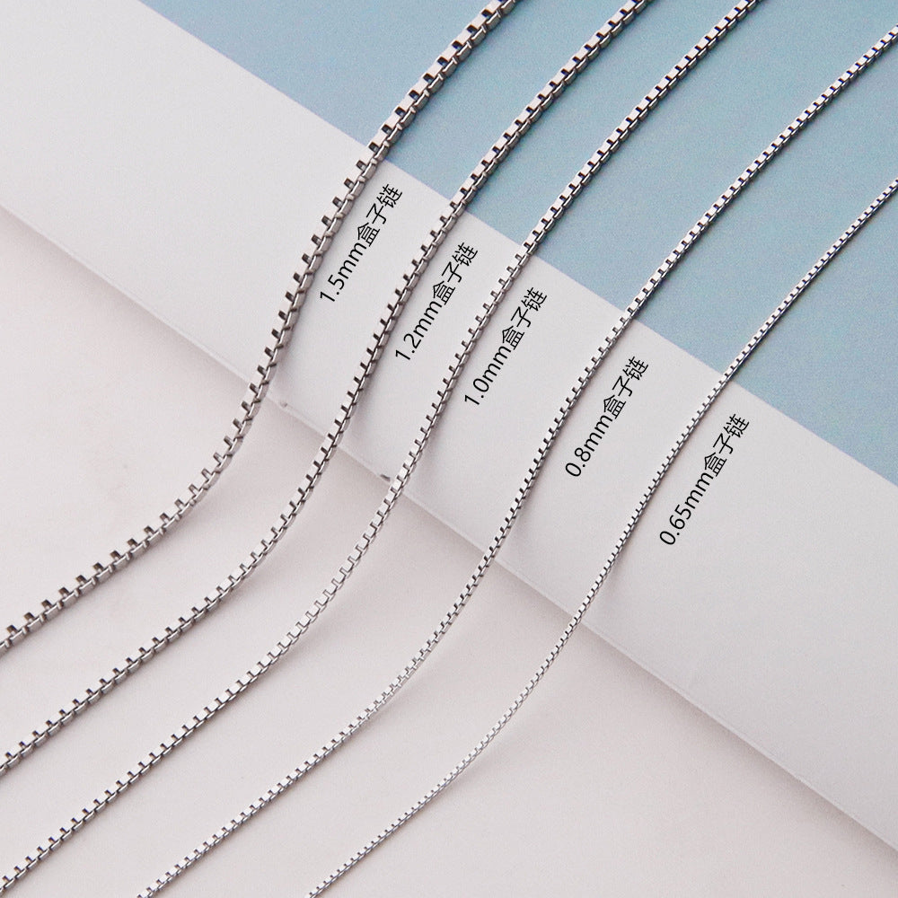 S925 Silber Halskette mit Boxkette