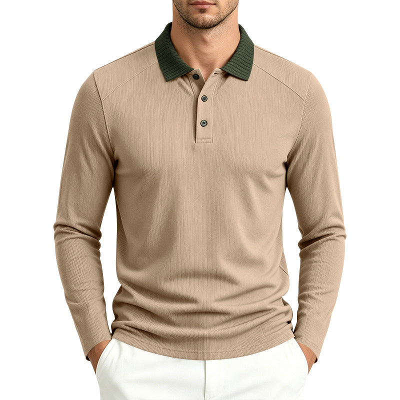 Herren Langarm Polo-Shirt mit Revers