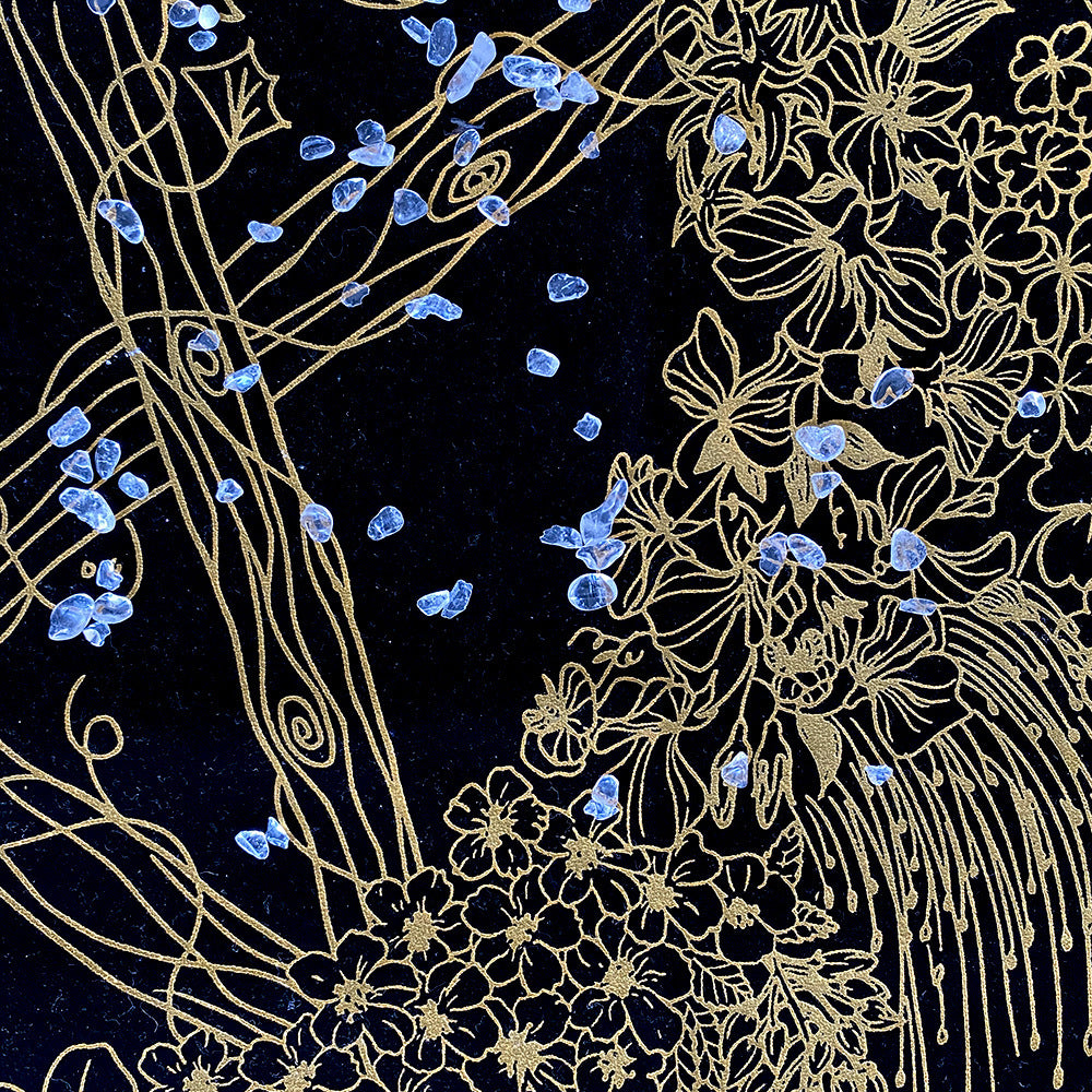 Samt-Tarot-Tuch «Crystal Flower Story» – Bild 2 | LuxeStyle