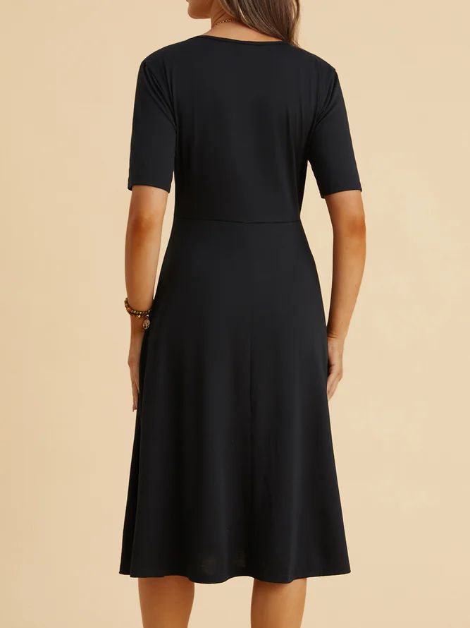 Eleganter Mid-Rise-Midi-Rock in Schwarz – Bild 4 | LuxeStyle