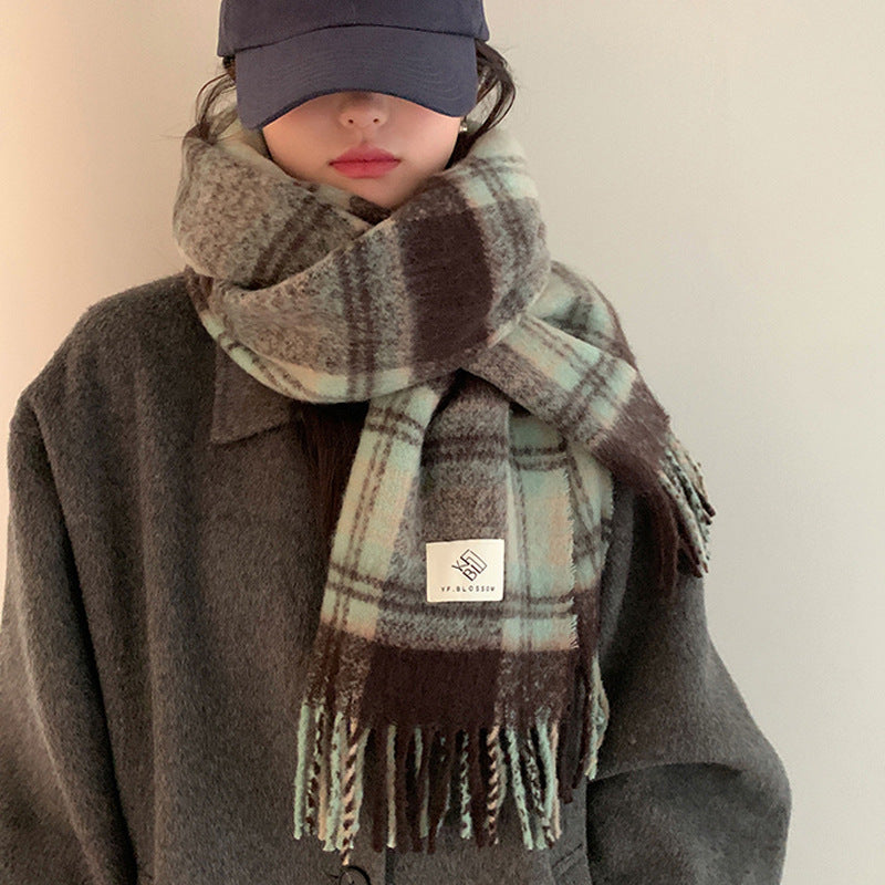 Plaid-Schal in Mintgrün, Pink, Lila, Schwarz, Blau – Bild 6 | LuxeStyle