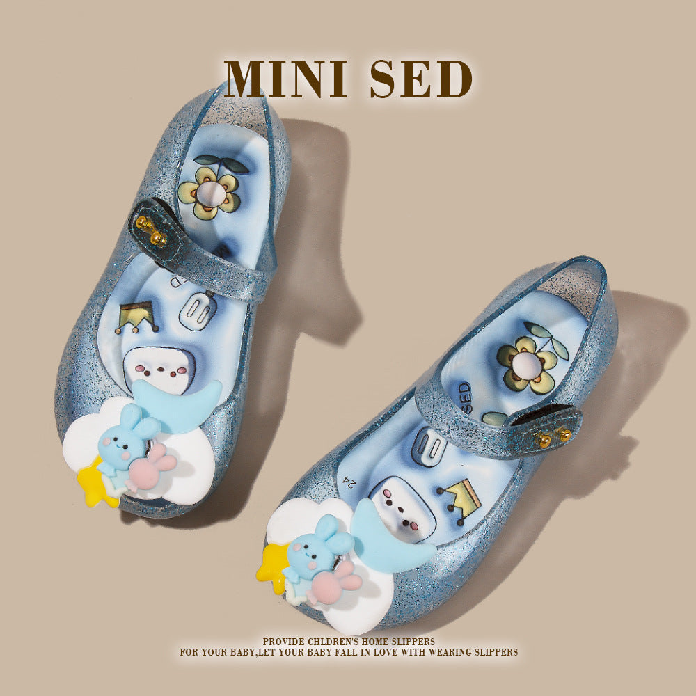 Glitzer-Sandalen mit Klett