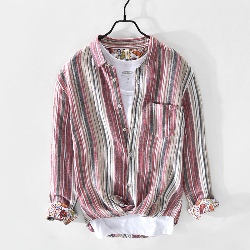 Linen-Stripes Hemd für Männer | LuxeStyle