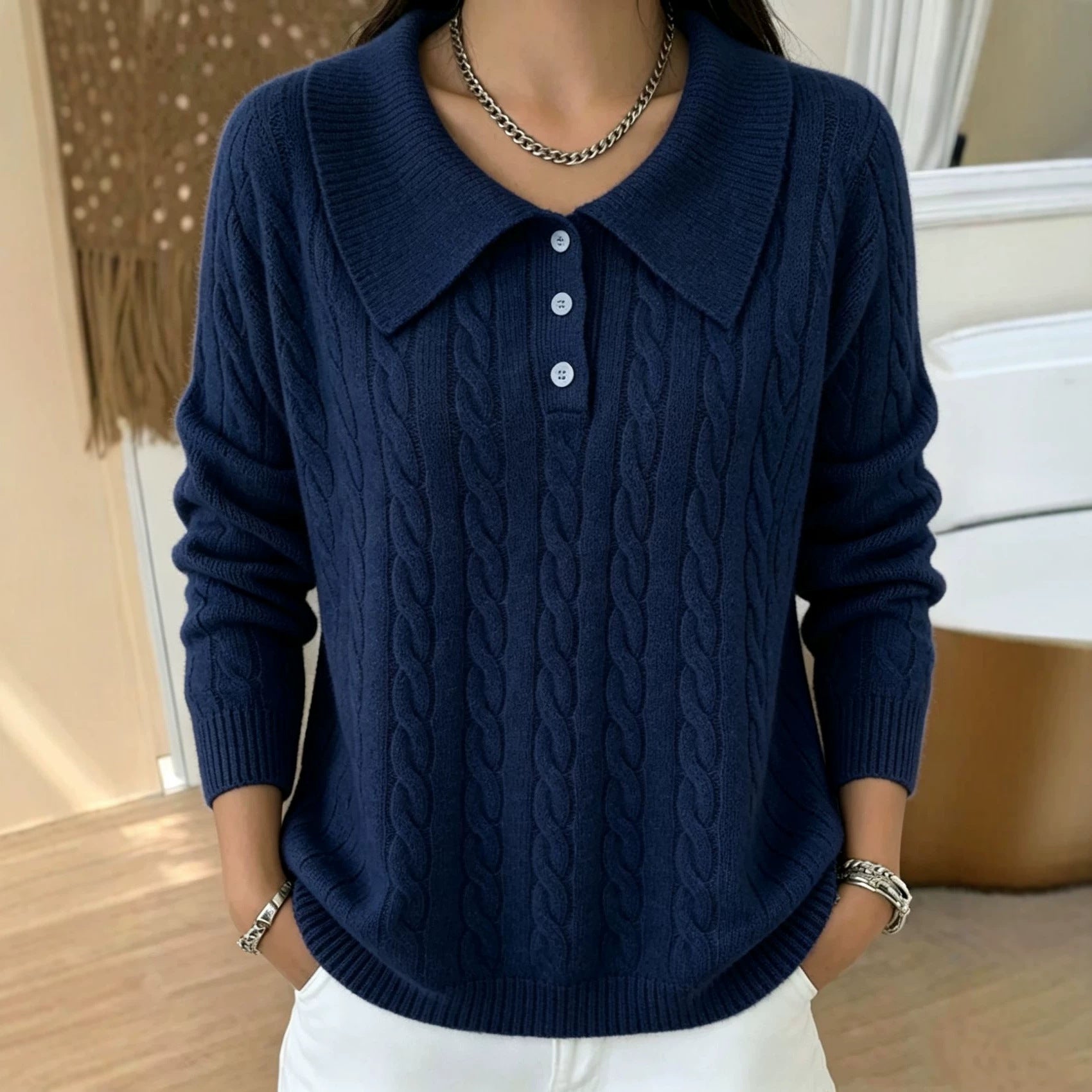 Vintage Pullover mit Jacquard-Strick