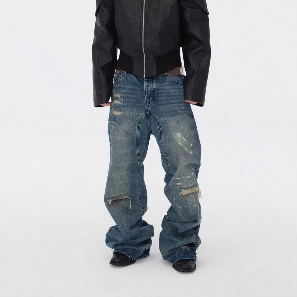 Herrenhose mit geraden Schlitzen, Slim Fit, lockere Passform