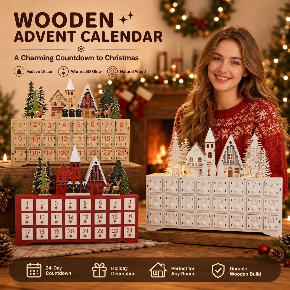 Weihnachtskalender aus MDF – 24-Tages-Slot – Bild 4 | LuxeStyle