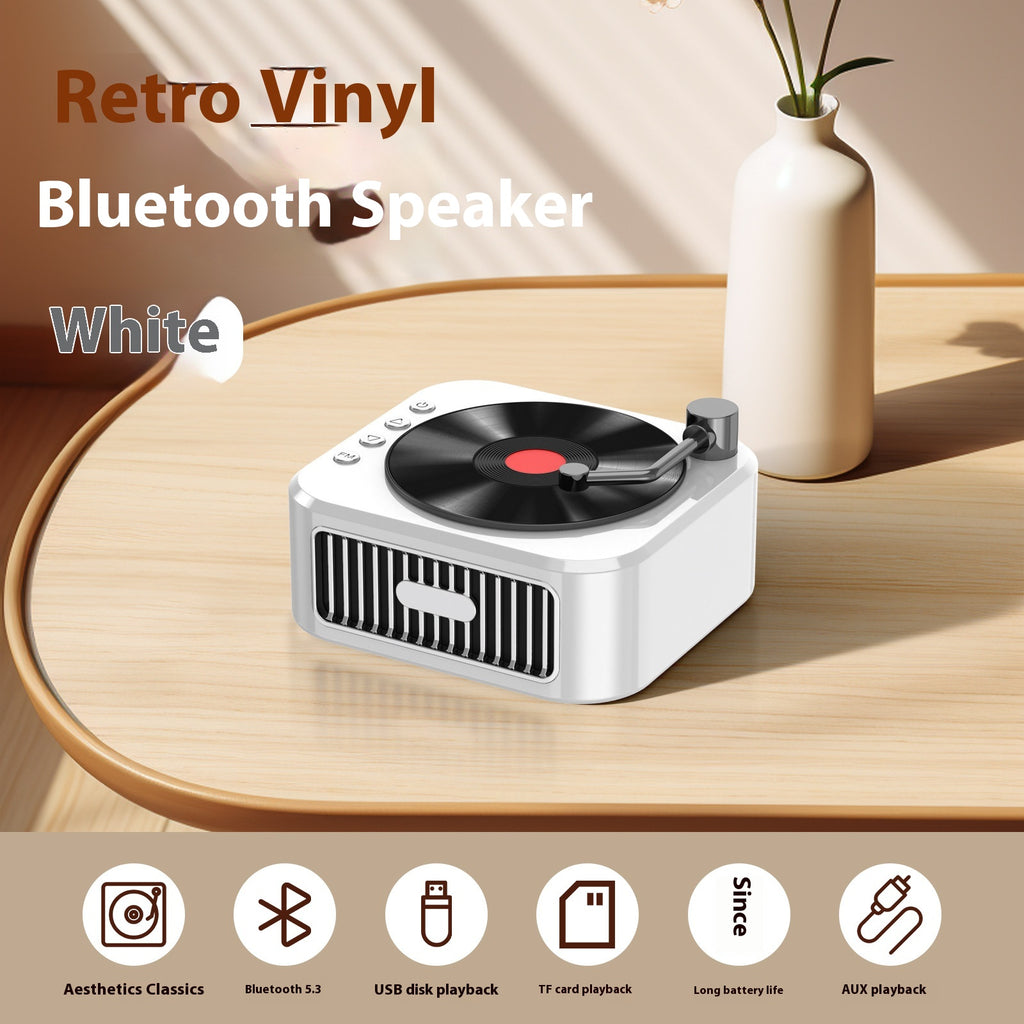 Retro Bluetooth-Lautsprecher mit Plattenspieler-Design