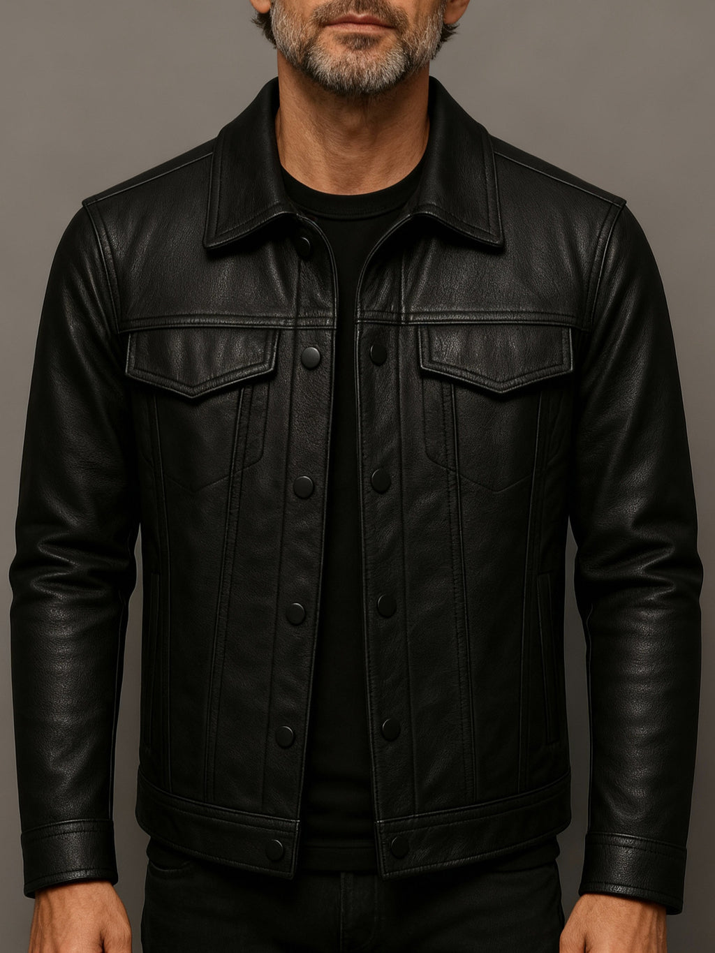 Herren Slim Fit Pilotenjacke mit Kentkragen – Bild 1 | LuxeStyle