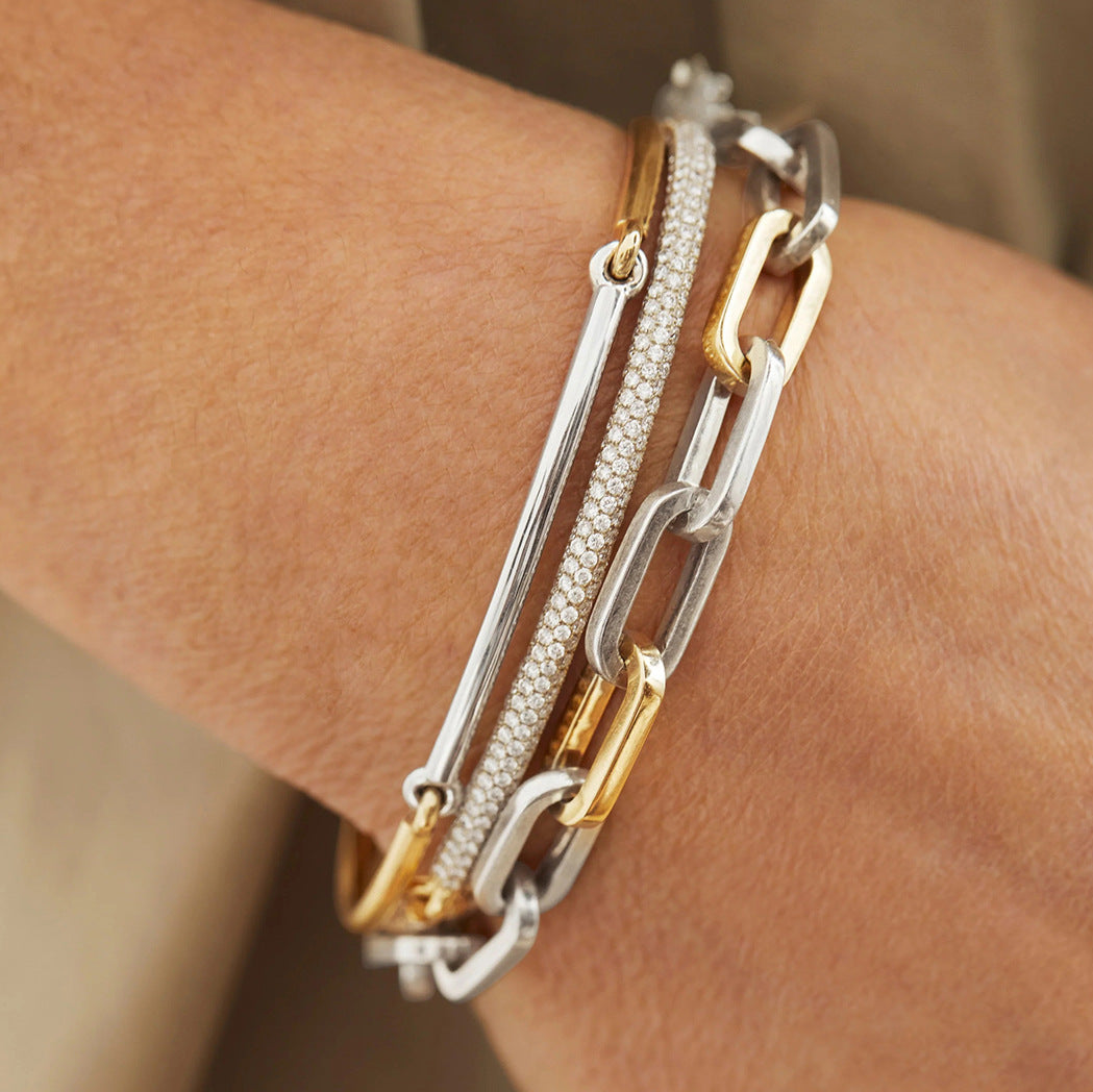 Edelstahl-Armband mit Farbblock-Design – Bild 2 | LuxeStyle