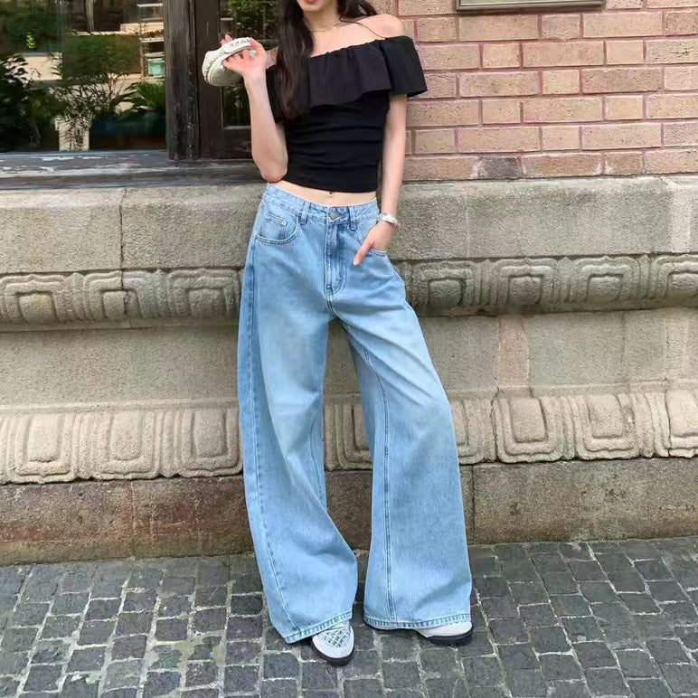 Runaway Girl Off-Shoulder T-Shirt mit Rüschen