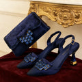 Damen-Schuhe & Taschen-Set mit Rhinestone-Buckle