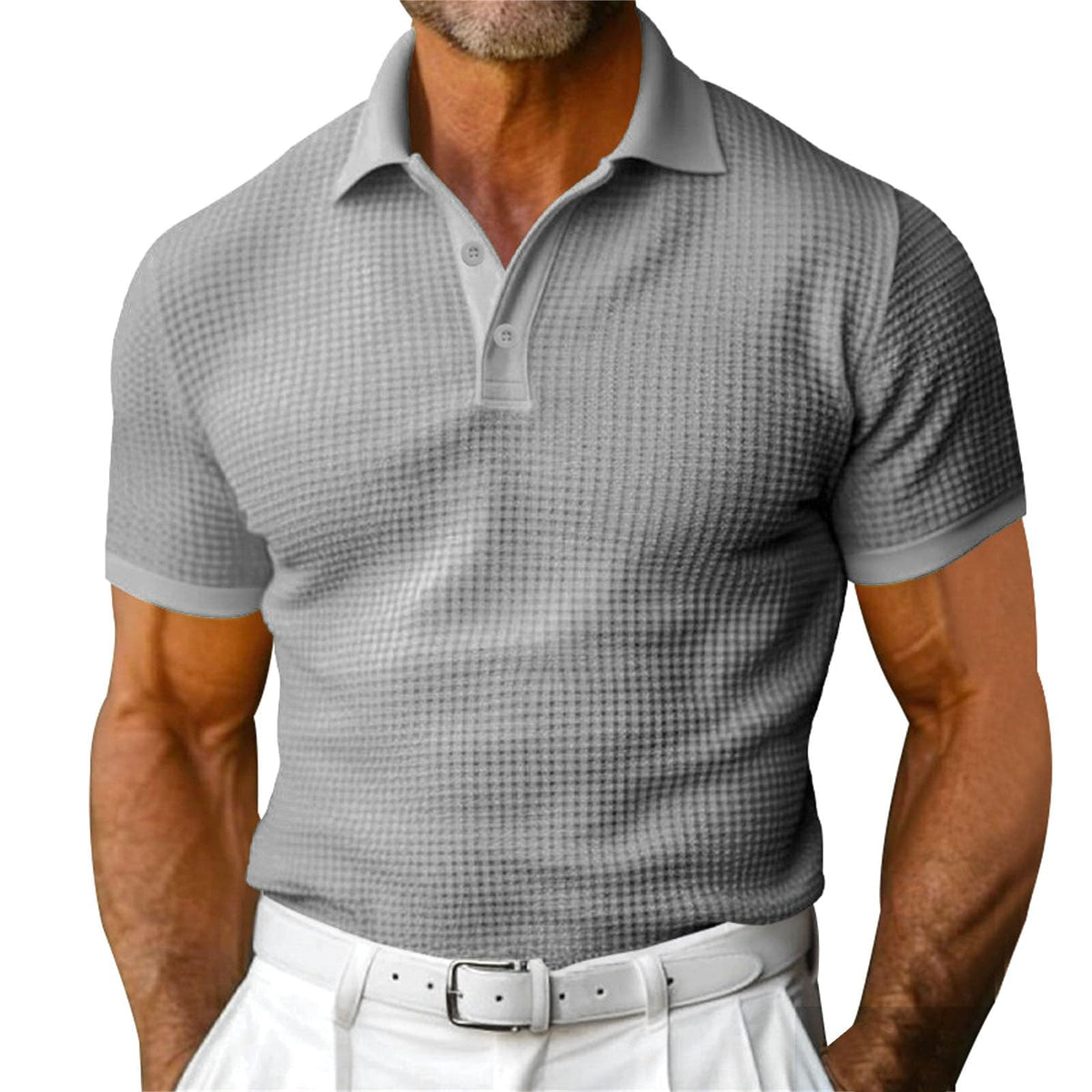 Waffel-Poloshirt mit Kurzarm für Herren – Bild 8 | LuxeStyle