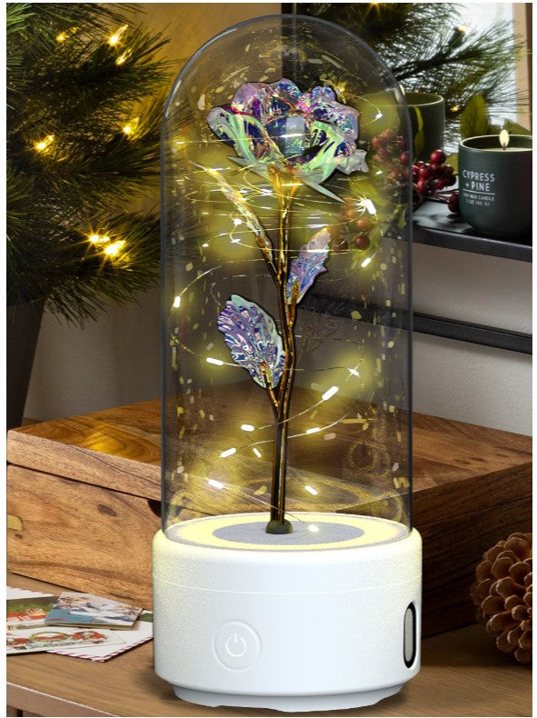 LED Rose mit Bluetooth-Speaker im Glas