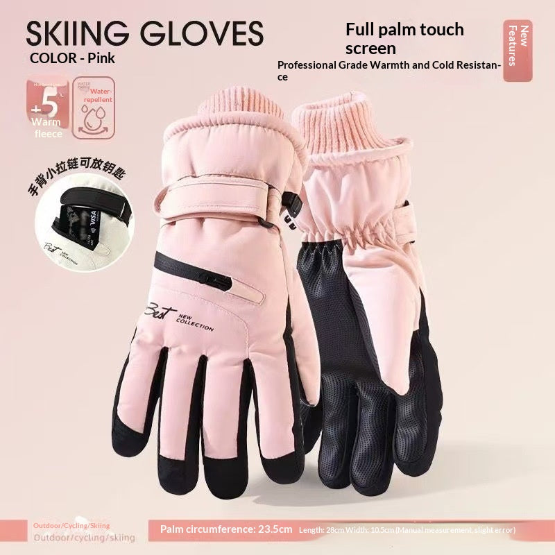 Damen Fleece-gefütterte 5-Finger-Handschuhe